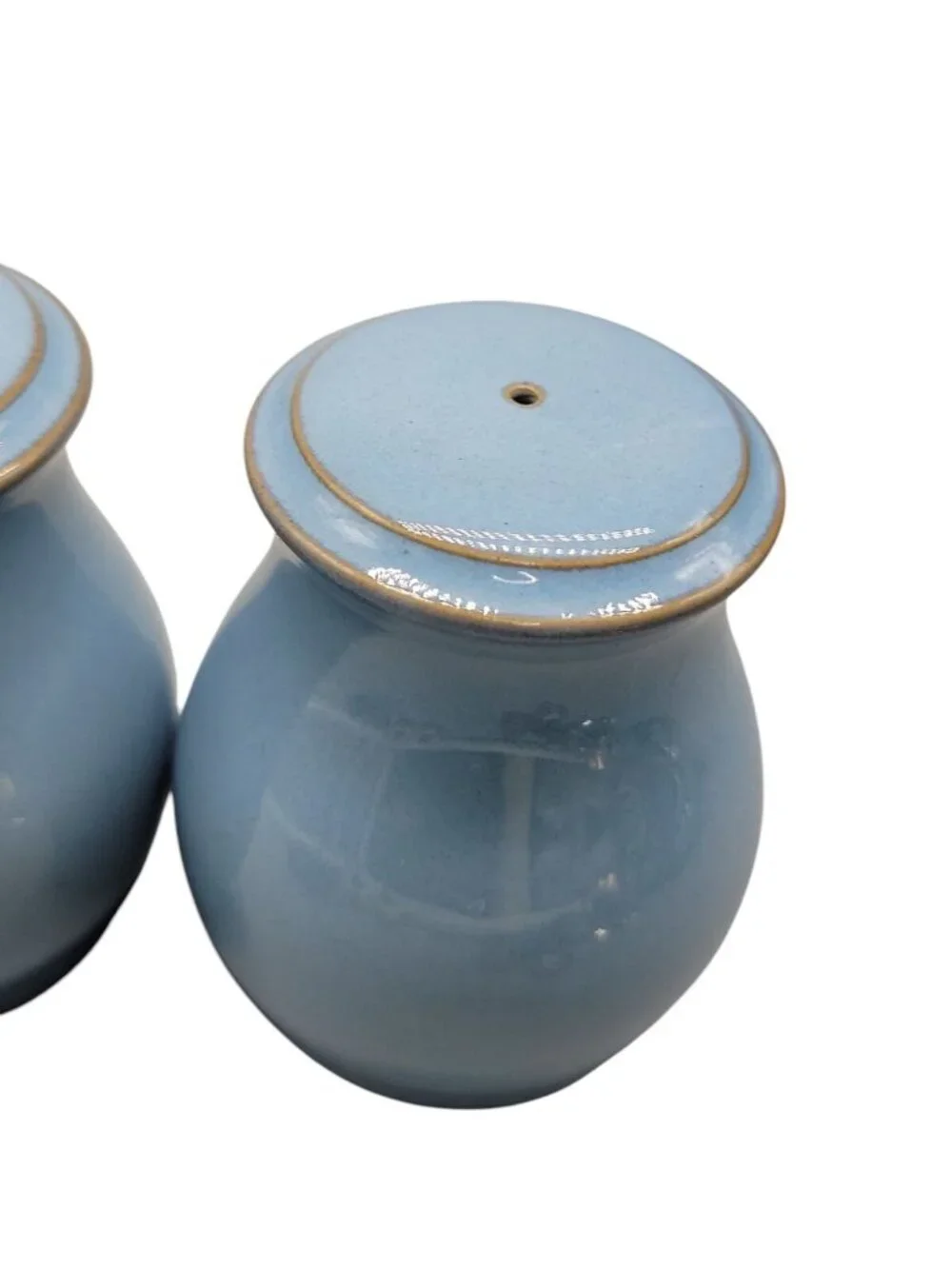 Vintage Denby-Langley Colonial Blue Salt/Pepper Pots Shakers Discontinued